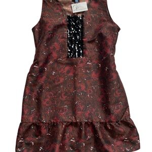Simply Vera by Vera Wang Red Wine & Black Sleeveless Sheath Cocktail Dress XL